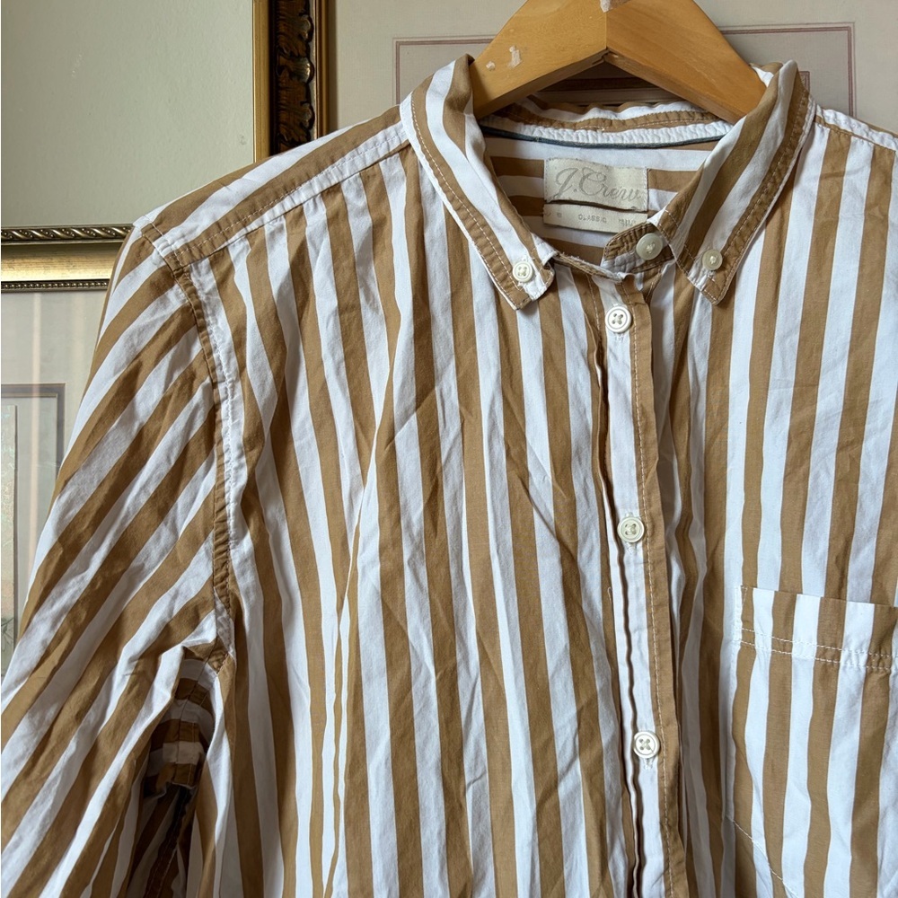 J. Crew Classic-fit washed cotton poplin shirt in stripe 8 - Picture 8 of 8